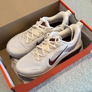 Nike Cream and Burgundy Running Shoes